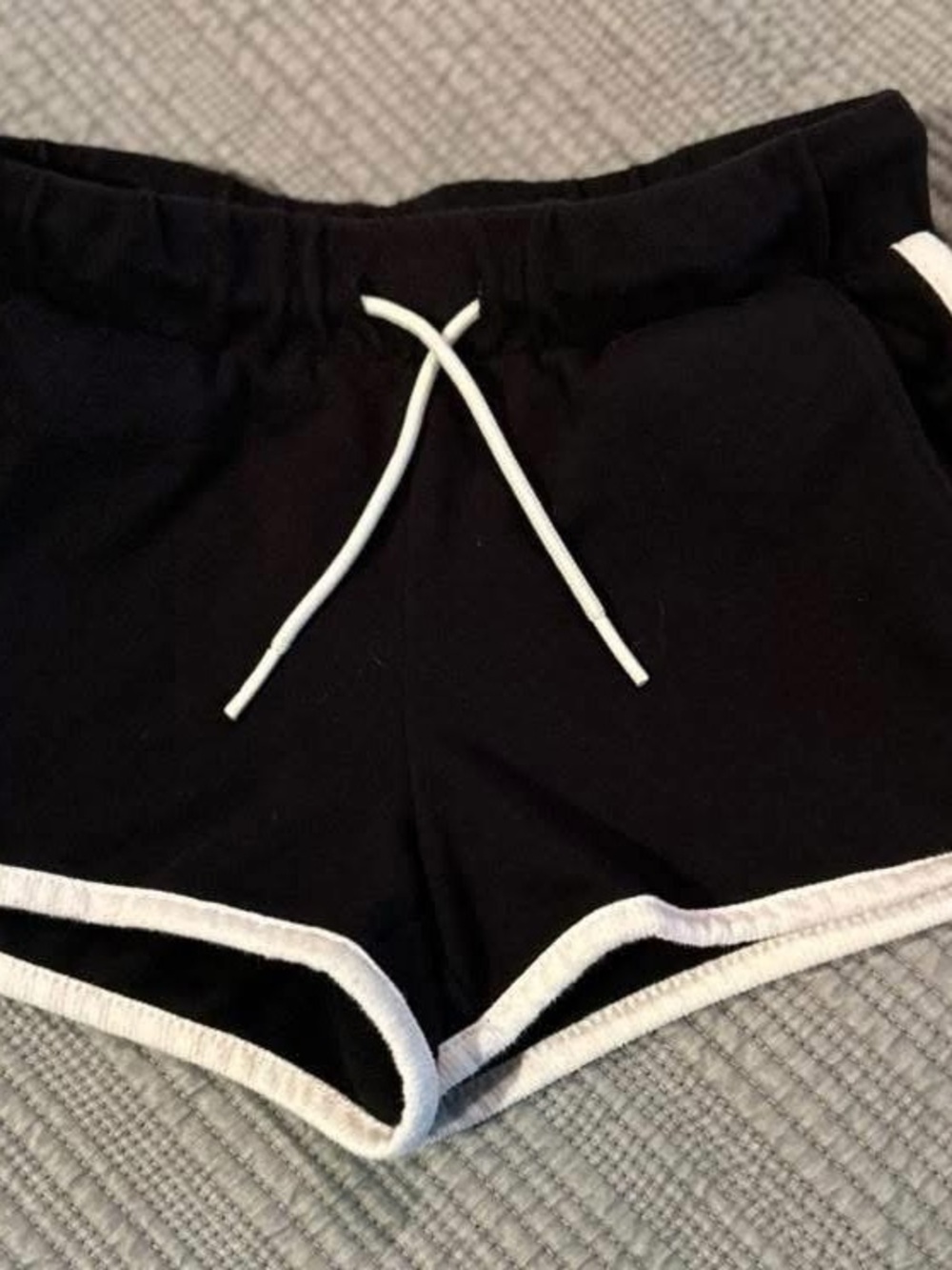 Old Navy Black Shorts with White Drawcord and Trim